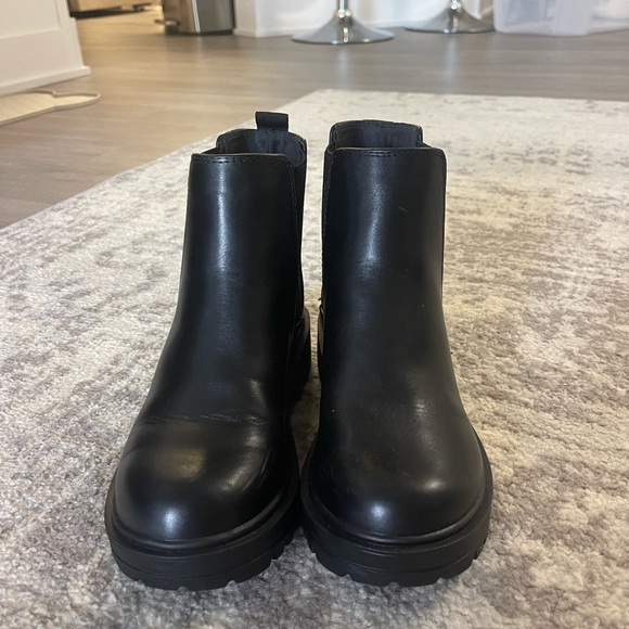 Soda Black Ankle Booties with Elastic Panels - Picture 1 of 8